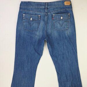 Levi's 526 Slender Boot 31" Inseam Size 14M Women Blue Denim 5 Pocket Logo Jeans